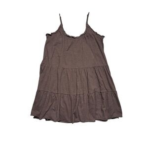 Natural Life Tiered Mini Dress NWT Womens Medium Brown Spaghetti Straps Bohemian